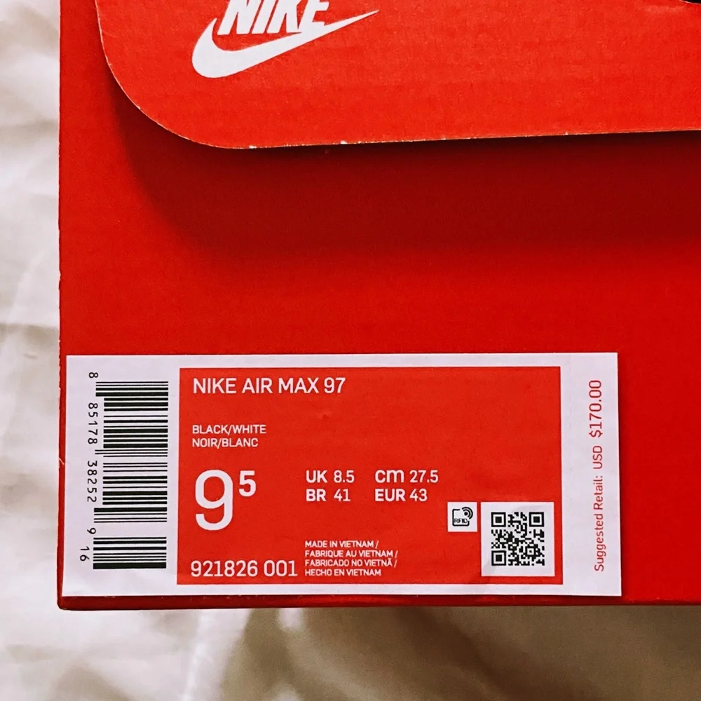 Nike Airmax 97 Black US9.5 NWT - Picture 5 of 6